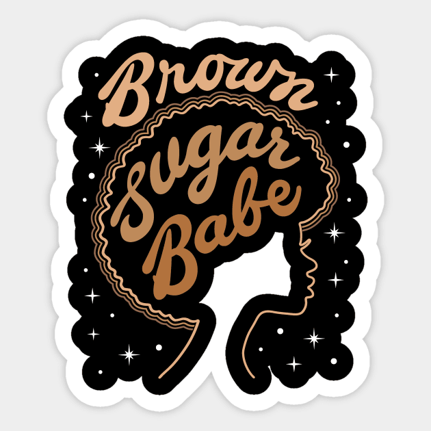 Brown Sugar Babe Sticker by teewyld